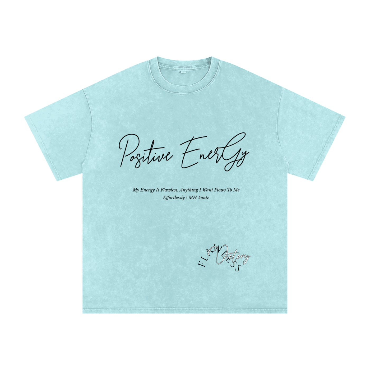 Positive Energy Snow Washed Oversized Cotton T-Shirt
