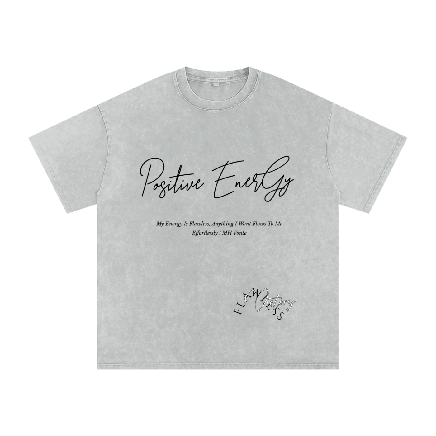 Positive Energy Snow Washed Oversized Cotton T-Shirt