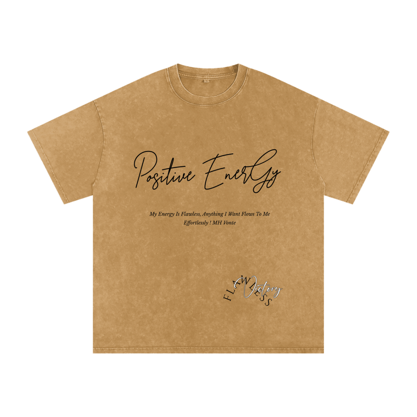 Positive Energy Snow Washed Oversized Cotton T-Shirt