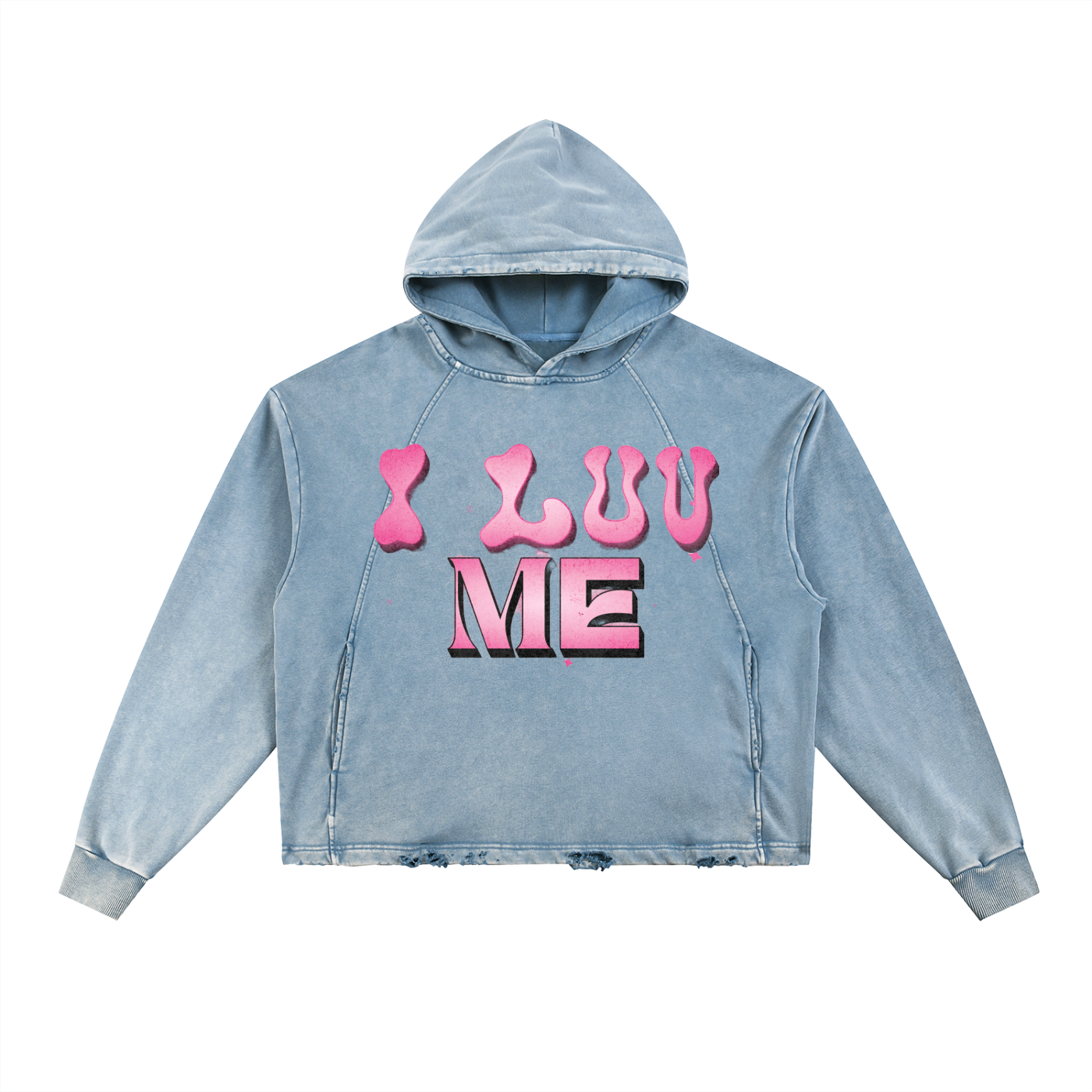 Vintage Washed Frayed-Hem Hoodie