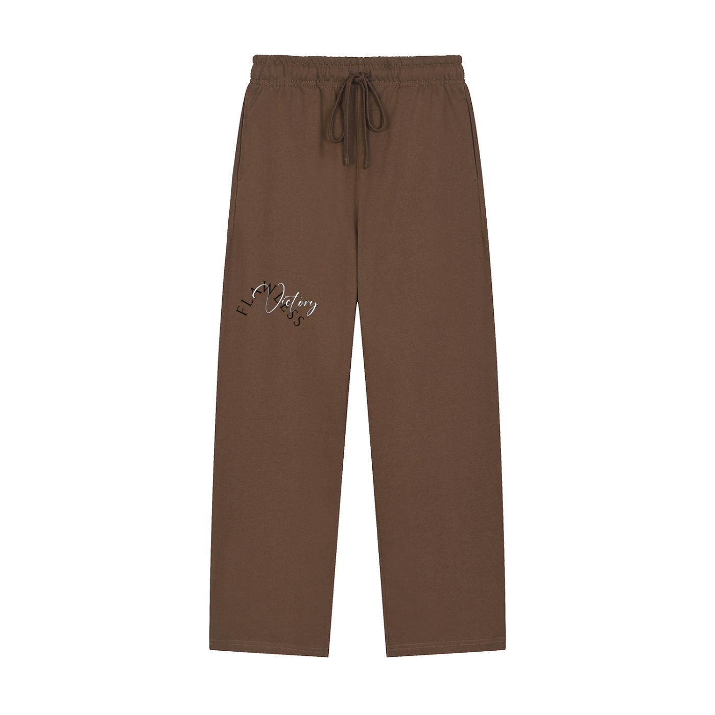 Solid Color Straight-Leg Sweatpants