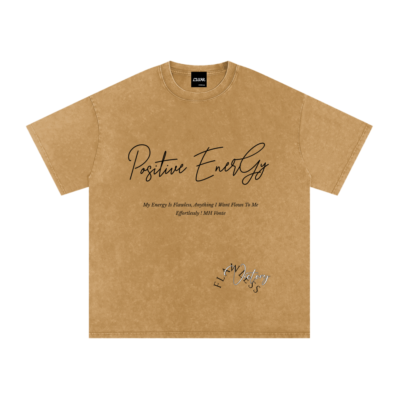 Positive Energy Snow Washed Oversized Cotton T-Shirt