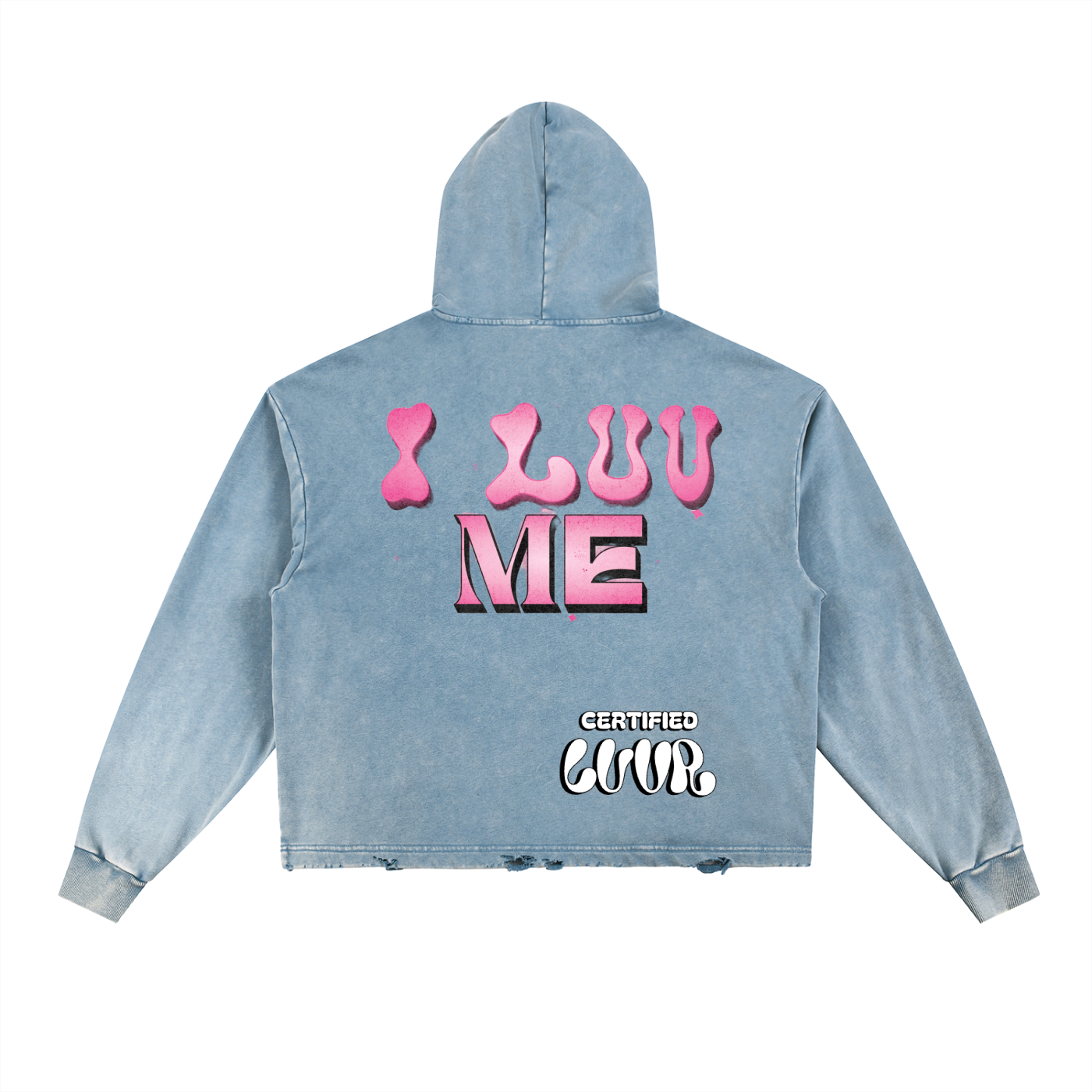 Vintage Washed Frayed-Hem Hoodie