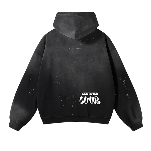 Always Get Back UP Vintage Washed Frayed Fleece Hoodie