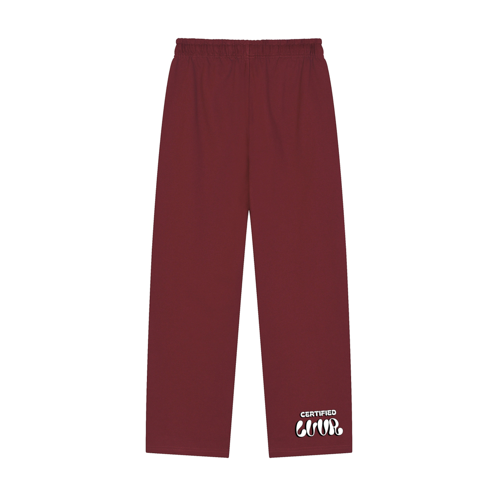Solid Color Straight-Leg Sweatpants