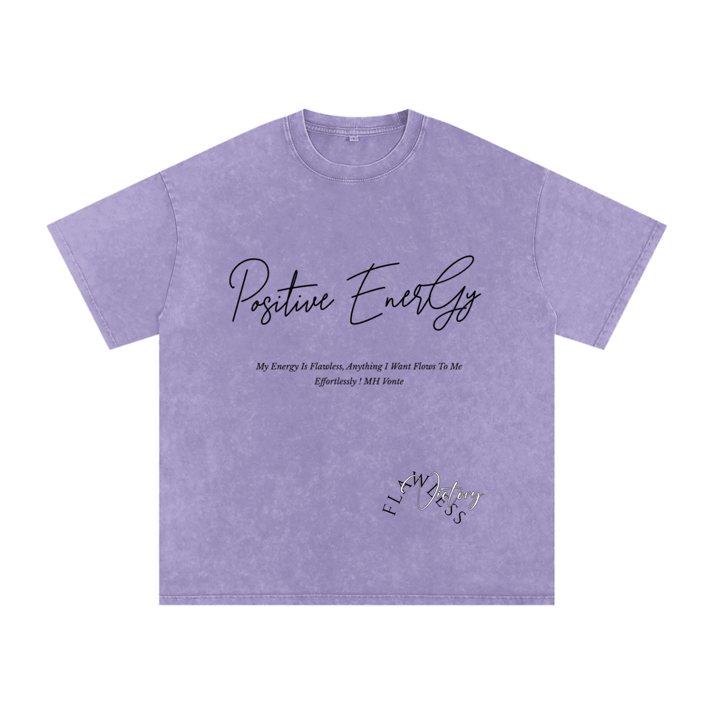 Positive Energy Snow Washed Oversized Cotton T-Shirt