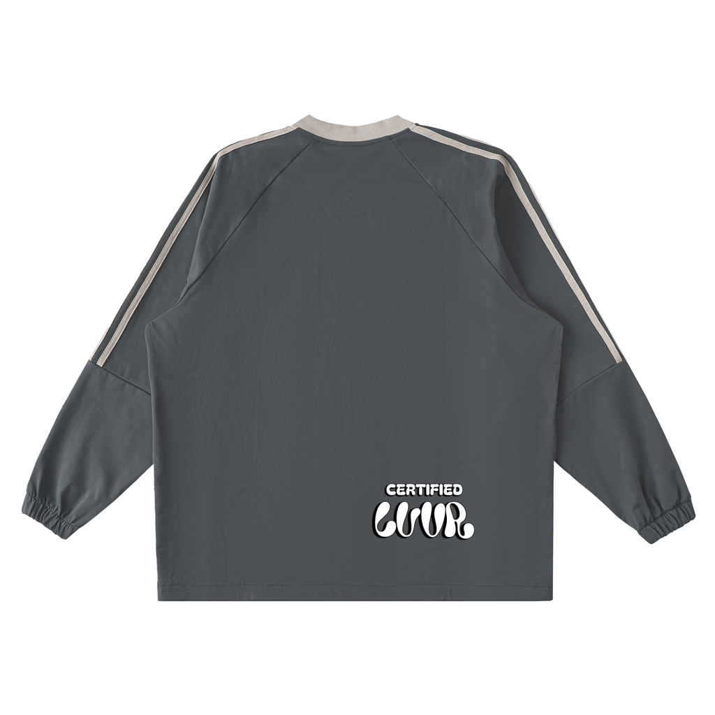 Color-Block V-Neck Long-Sleeve T-Shirt
