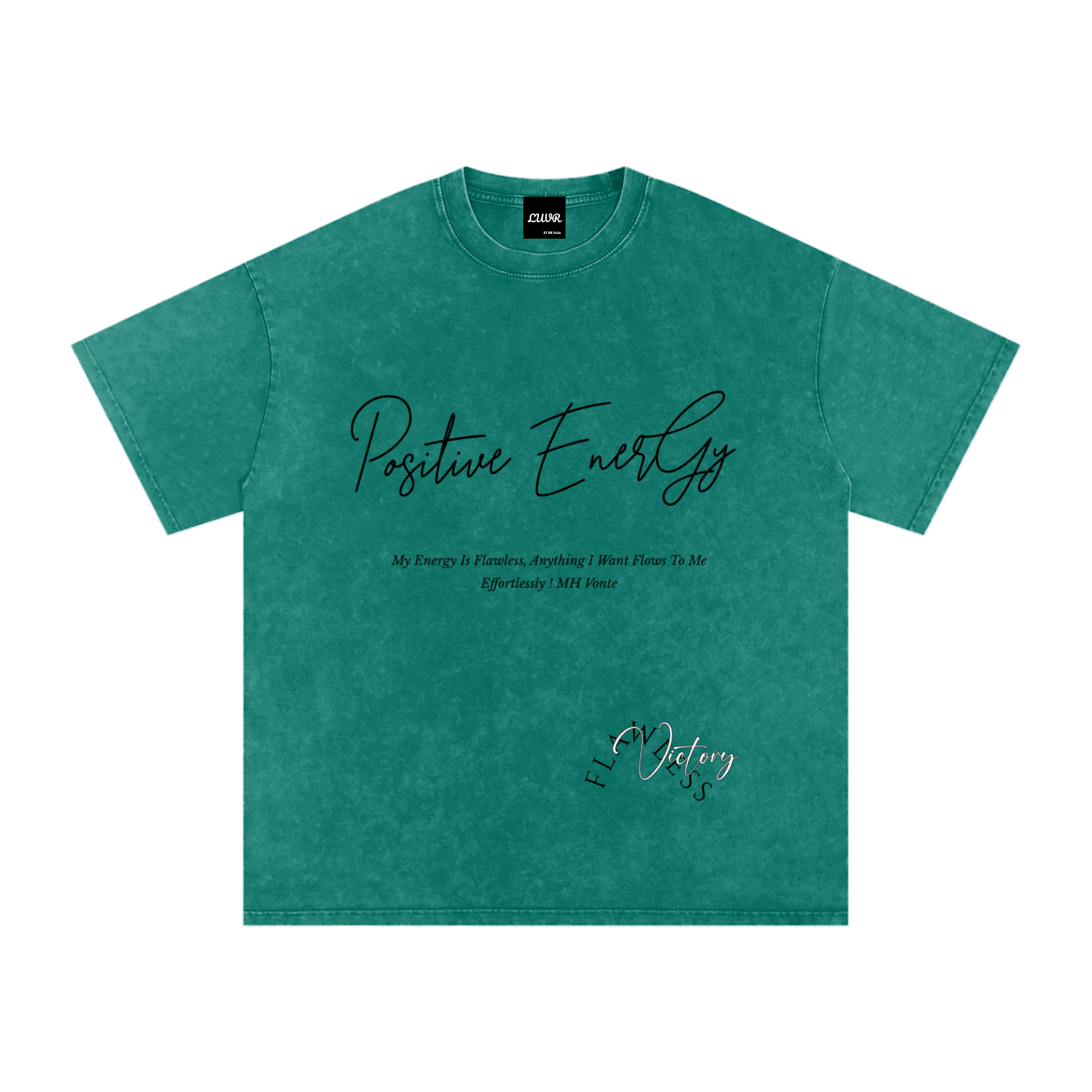 Positive Energy Snow Washed Oversized Cotton T-Shirt