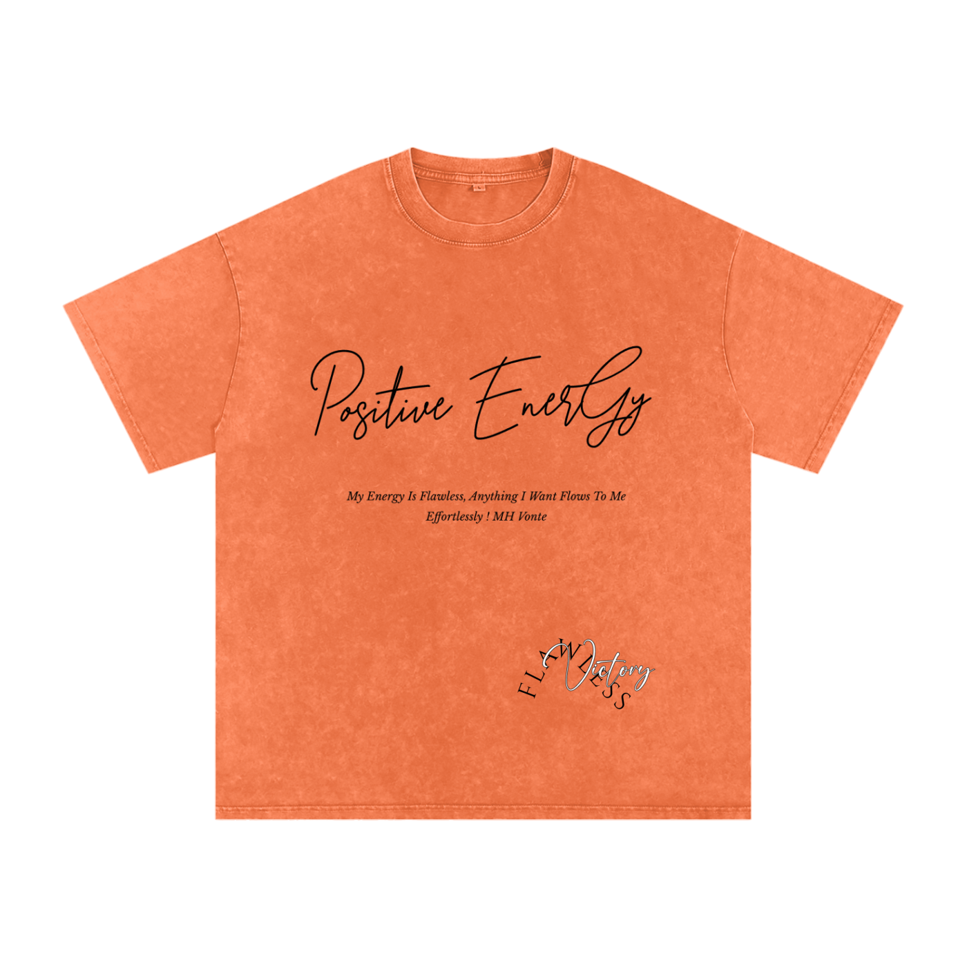 Positive Energy Snow Washed Oversized Cotton T-Shirt