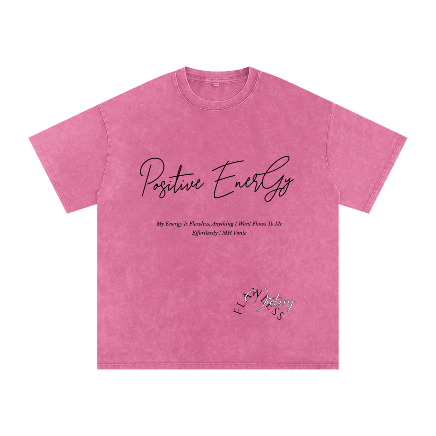 Positive Energy Snow Washed Oversized Cotton T-Shirt