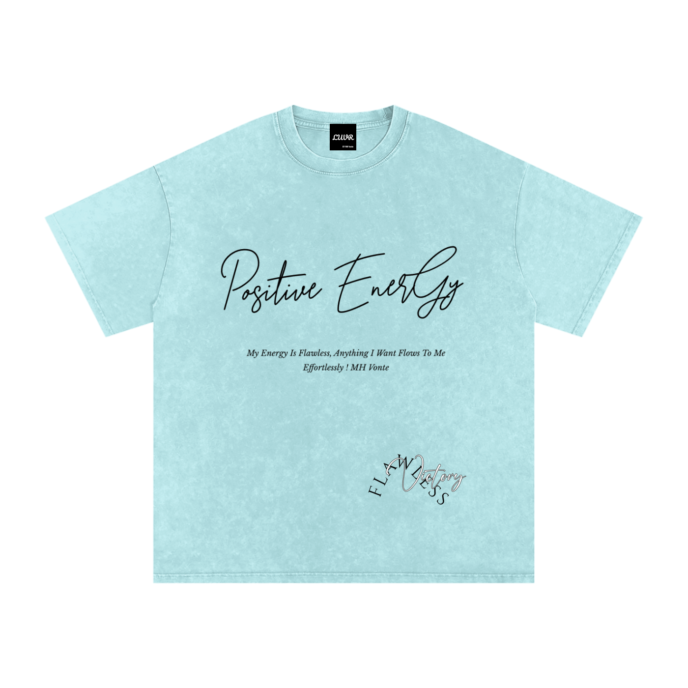 Positive Energy Snow Washed Oversized Cotton T-Shirt