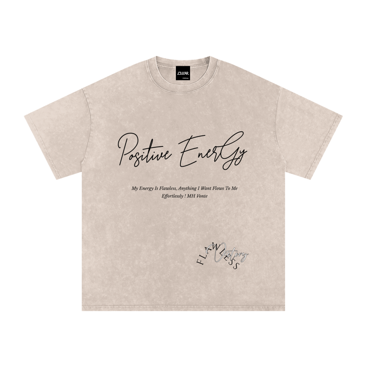 Positive Energy Snow Washed Oversized Cotton T-Shirt