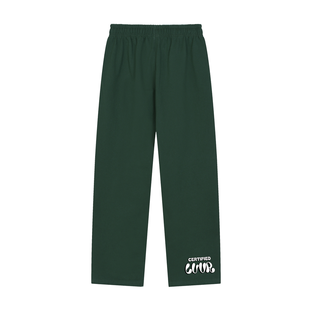 Solid Color Straight-Leg Sweatpants
