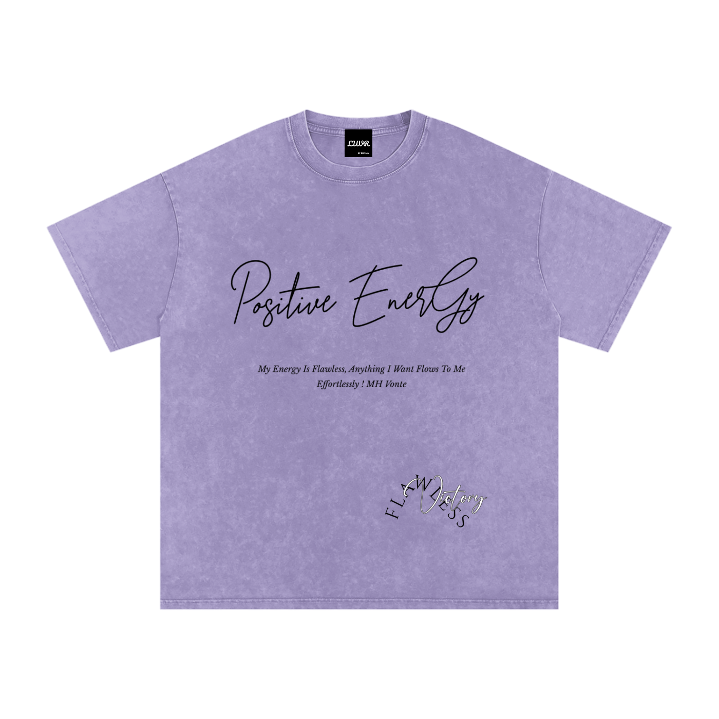 Positive Energy Snow Washed Oversized Cotton T-Shirt