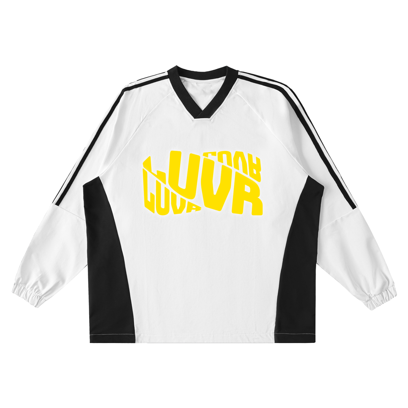 Color-Block V-Neck Long-Sleeve T-Shirt