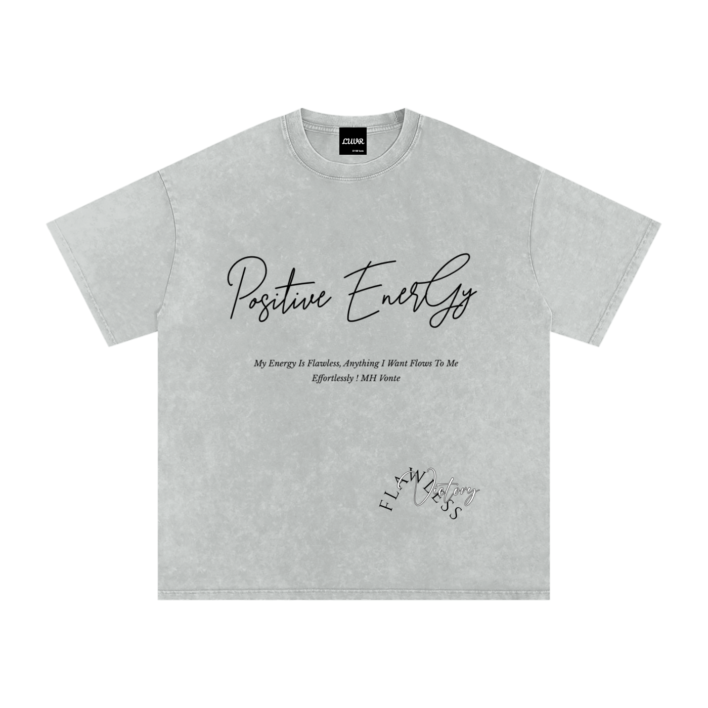 Positive Energy Snow Washed Oversized Cotton T-Shirt