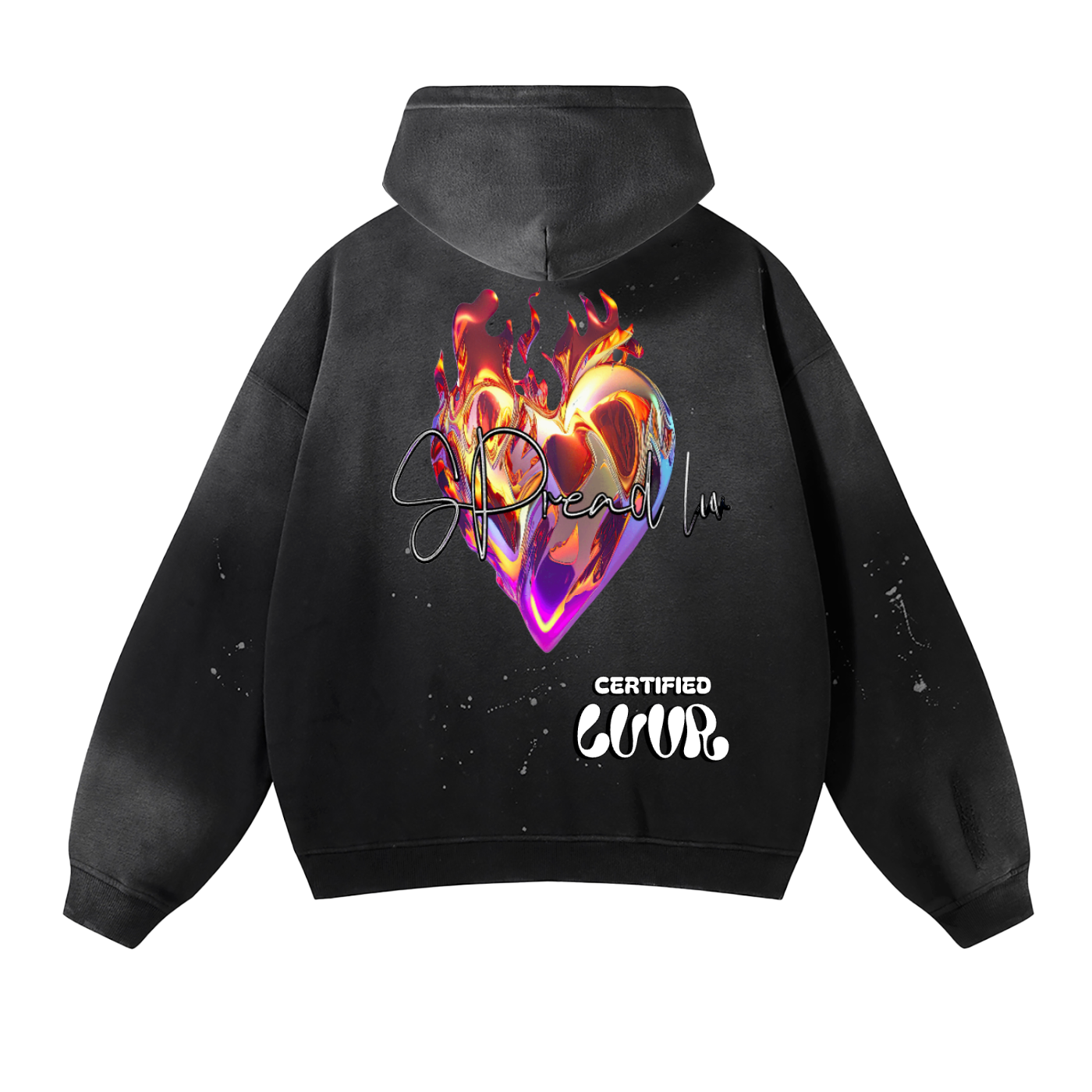 Vintage Washed Frayed Fleece Hoodie