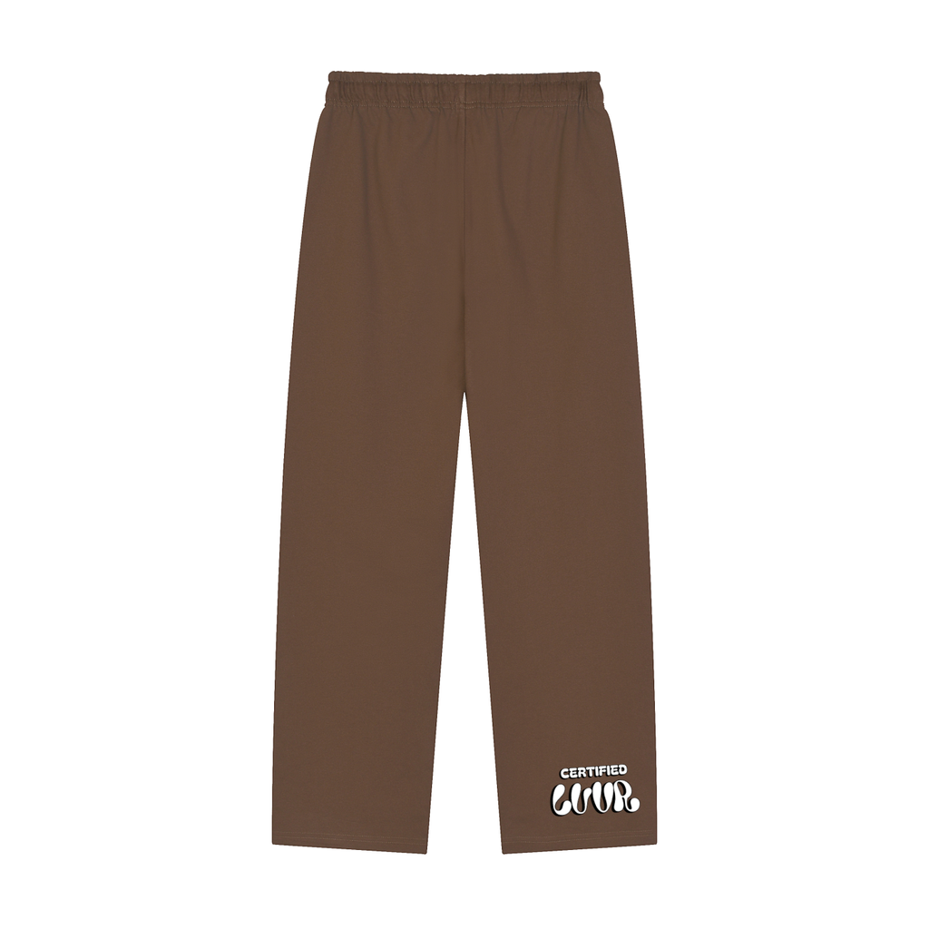 Solid Color Straight-Leg Sweatpants