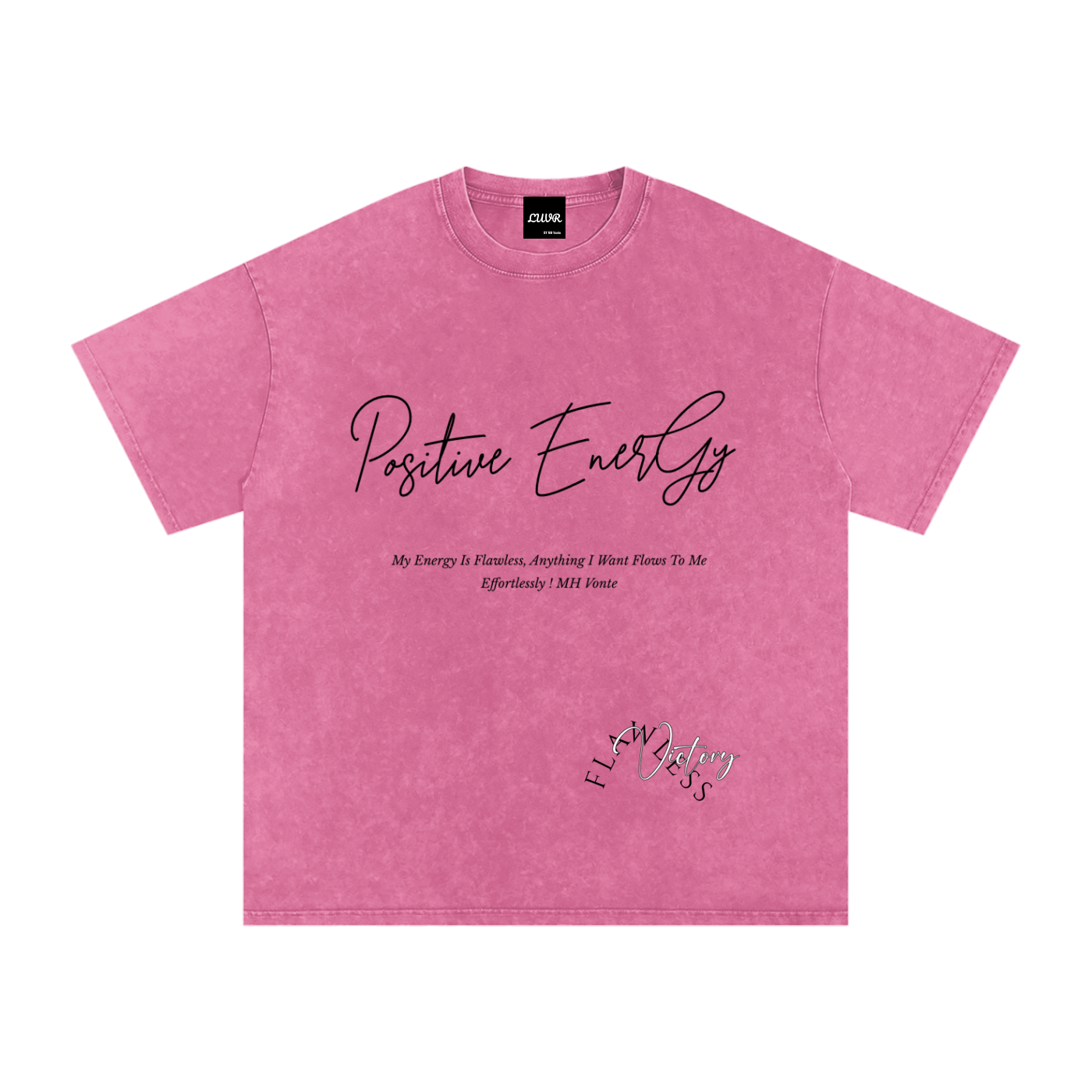 Positive Energy Snow Washed Oversized Cotton T-Shirt