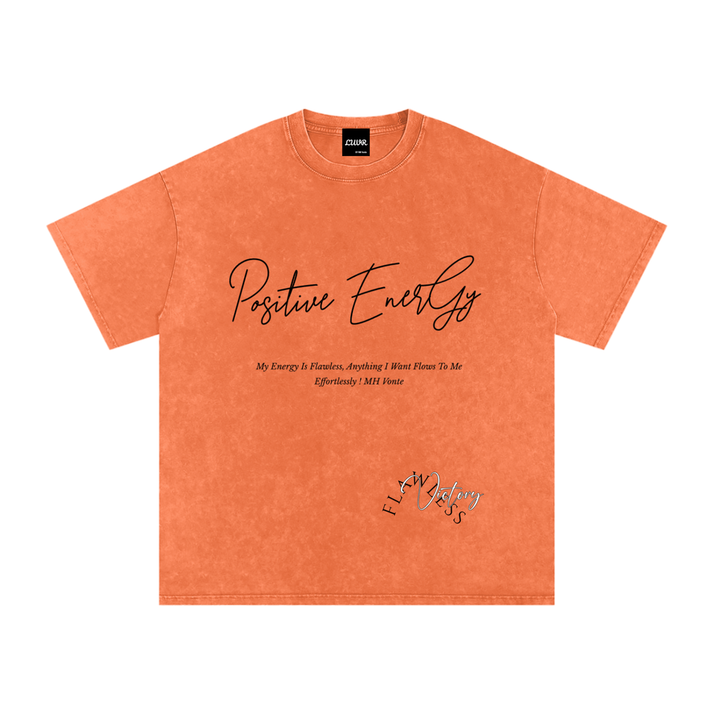 Positive Energy Snow Washed Oversized Cotton T-Shirt